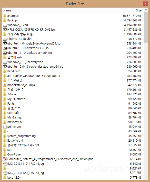 2761234753DBD30214 ([FolderSize for Windows] 파일 폴더 용량 계산 및 정렬 프로그램)